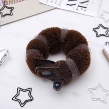 A roller with a mount and an elastic band for creating a bundle 5x22.5 cm, brown