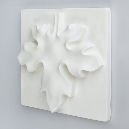 Gypsum figure ornament: maple leaf, 27 x 27 x 6 cm-1