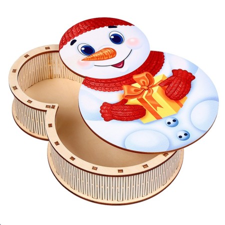 The workpiece for creativity "Casket. Snowman "(with UV seal)-1