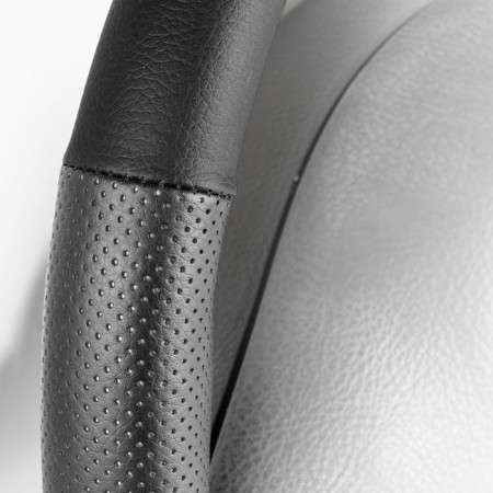 AutoProfi steering wheelchair, eco-leather with perforated, SAM-100 BK/BK, M-2