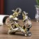 Polystone souvenir "Elephants on a stone with blankets with cave drawings" 11x11x3.5 cm