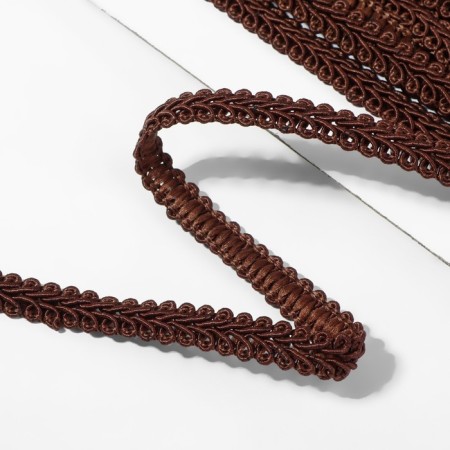 Decorative braid "Chanel", 8 mm, 10 ± 1 m, brown color-1