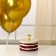 Set of candle in a cake + 5 balls, number 7, gold
