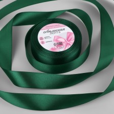 Satin tape, 25 mm × 23 ± 1 m, color of the green-Sea