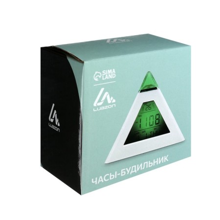 Luazon LB-05 "Pyramid" an alarm clock, 7 display colors, thermometer, backlight-4