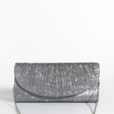 Magneta bag, long chain, silver color