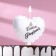 Candle in the cake "Air Ball. Heart", 5.5 cm. Pearl