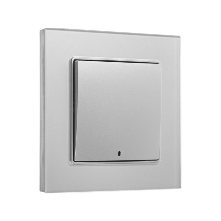 TOT GLOSSY GLASS, 10 A, 1 key, with backlight, hidden, glass, silver-1