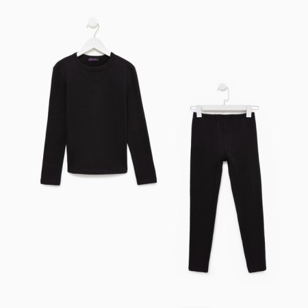 Thermal underwear for a boy (longshit, leggings) is black color, height 110-9