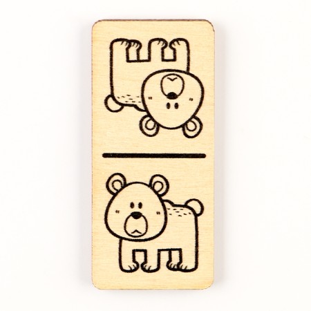 Domino wooden "animals" 28 chips 60x27 mm-3