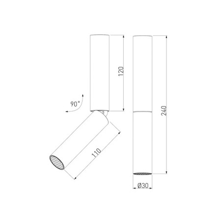Ceiling accent Elektrostandard, Pika LED 30x30X240 mm, IP20, Gold color-5