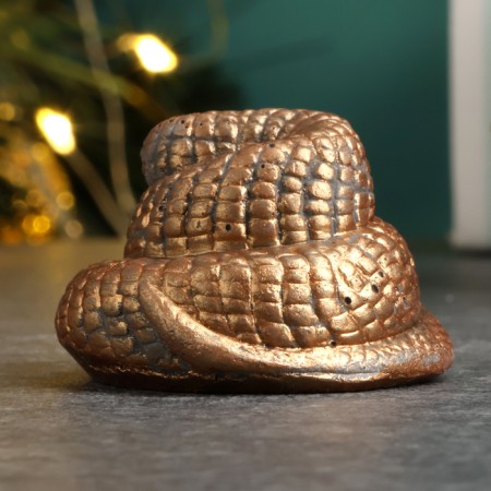 Figure "Snake Malaya" aged bronze, 4x4x2cm-1