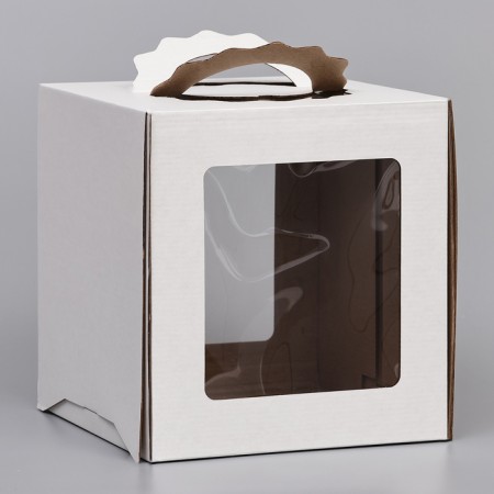 Confectionery packaging "Square", 2 windows, white, 26 x 26 x 28 cm