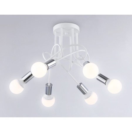 Lamp ceiling in the style of Ambrella Light, Loft, TR80417, 6HE27, white, chrome-3