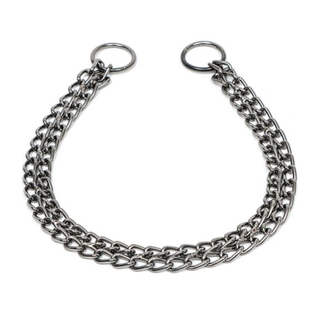 Collar - two -rowing metal nozzle, 55 cm, wire thickness 2.5 mm, black-1