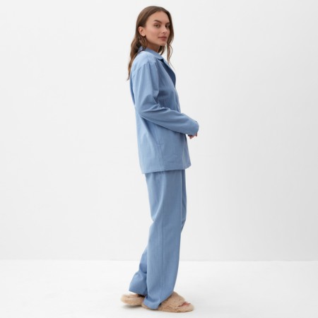 Пижама женская (рубашка и брюки) KAFTAN "Basic" р.44-46, голубой-3