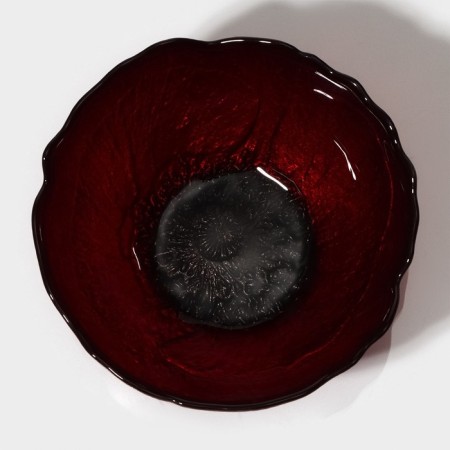 Glass fluid "Flora", d = 14 cm, red color-2