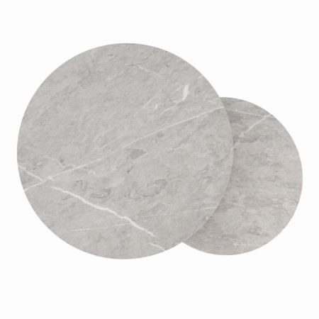 Tables Journal Loft DQ No. 1 Duae (set) D605 (475), H420 (320), toros beige marble, m/c white m-2