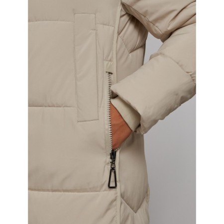 Coat insulated winter female, size 50, beige color-10