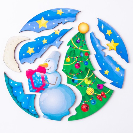 Puzzle "New Year", 19x19 cm, 8 elements-1