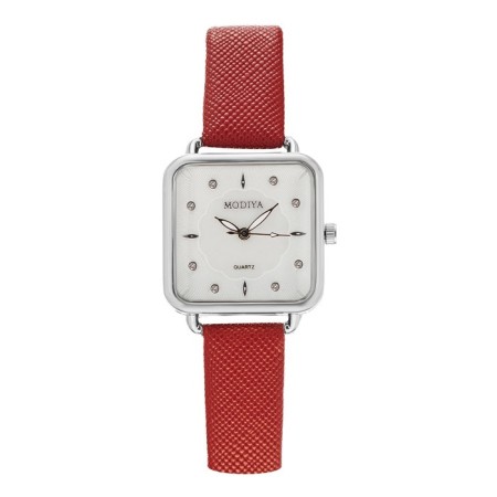 Women's watch, 2.8 x 2.8 cm, red strap-1