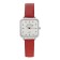 Women's watch, 2.8 x 2.8 cm, red strap