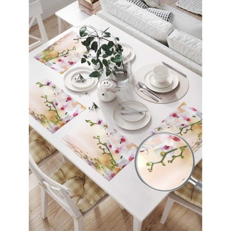 A set of napkins for setting the table "Tender orchid", rectangular, size 32x46 cm, 4 pcs-1
