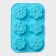 The form for baking the deed "New Year. Snowflake ", silicone, 26.5 × 18.5 cm, 6 cells, blue color