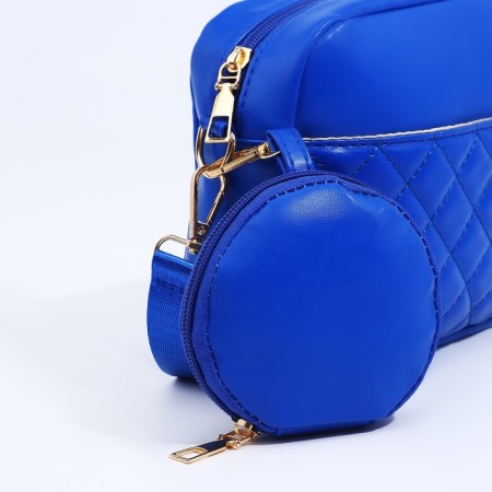 Bag Cross-Bodi with a zipper, blue color-6