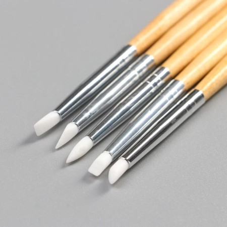 Tools for modeling and giving shape (set of 5 pcs) 18 cm wood, rubber-2