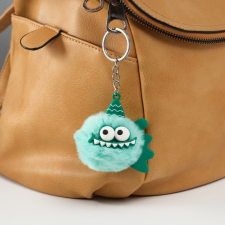 Fluffy on the ring "Piranha" green 7.5x7x6 cm