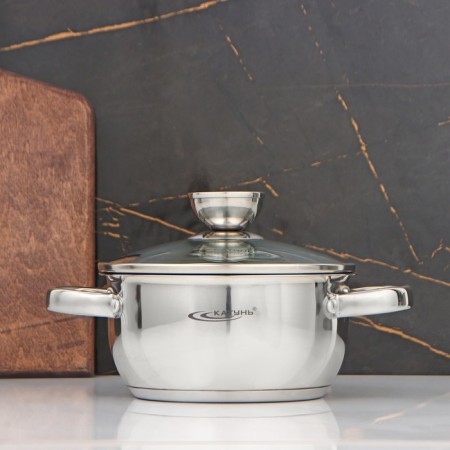 Antei pan, 1.5 l, d = 16 cm, glass cover, capsule, induction