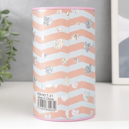 Копилка металл "Совята и сердечки" МИКС 15х8,5х8,5 см-3