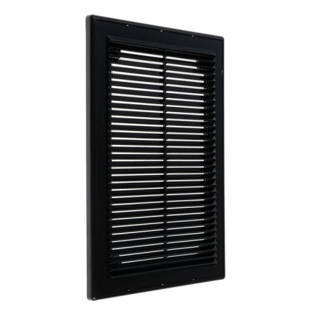Ventilation grate "Vento" 2030vr, 200x300 mm, with a grid, detachable, black-1