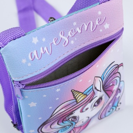 Gift set for the girl "Magic Unicorn", bag, pen, notebook, lilac color-5
