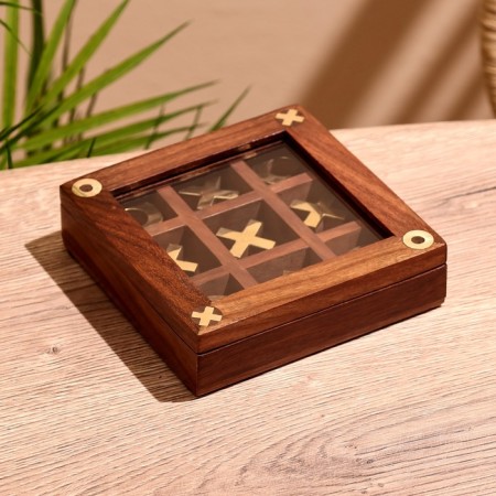 Game desktop "Cross-cuts" 13x13 cm, manpower, brass