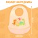 Silicone bib “dinosaurs”, milk color