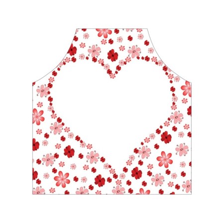 Apron kitchen with a photographic appliance "Heart from flowers", adjustable, size OS-2