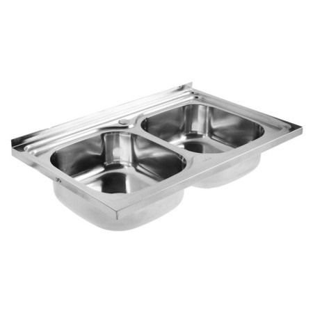 Kitchen Mixline 530528, double, 0.6 mm, 80x50x18 cm, 3 1/2, with a siphon-1