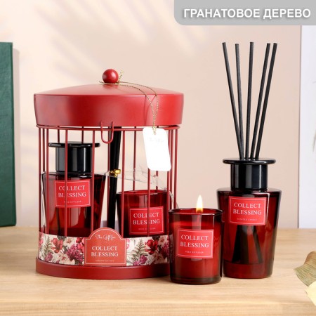 Set in the cell "Fragrant duet" diffuser 100 ml and candle 5x6 cm, pomegranate tree