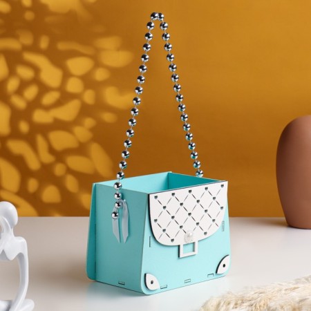 Wooden Kashpo 15.5x10x12 cm "Suma", Tiffany Pastel-Serebro-1