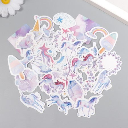 Stickers for creativity "Rainbow unicorns" set of 45 pcs 4.4x4.4x1.1 cm