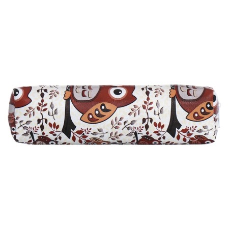 School Penal on the zippe of Calligrata "Owls", brown-2
