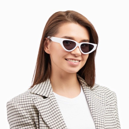 Sunglasses "OneSun", UV 400, pipe 14 cm, width 15 cm, lens 4.2 x 6.5 cm, white