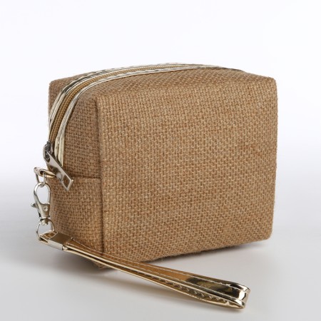 Lightning cosmetic bag, dark beige color