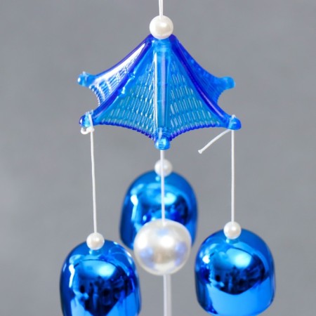 Wind Music Metal "Peacock" from the evil eye 7 bells 52x6 cm-2