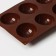 The form for baking is the “figure. Hemisphere ”, silicone, 27 × 18 × 3.5 cm, 6 cells (7x7x3.5 cm), color mix