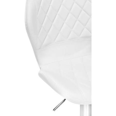 Barrier stool Porch metal/eco -leather, chrome/white 48x47x91 cm-5