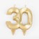 Candle for cake jubilee "line", number 30, gold shine, 8cm