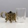 A cup holder with a glass “February 23”, 12.5 x 12.5 x 13 cm